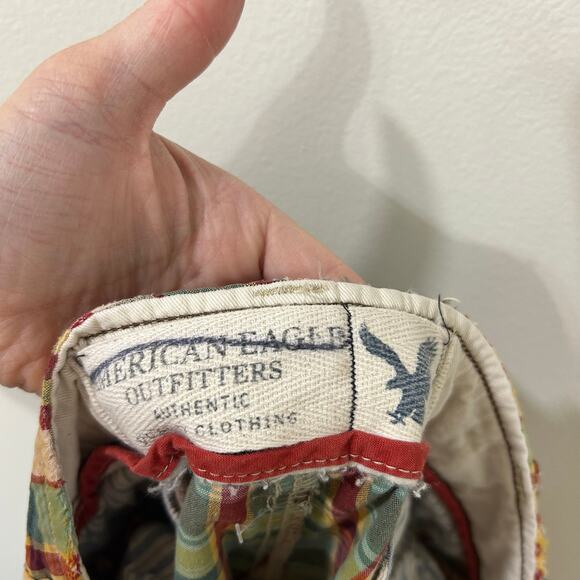 American Eagle Vtg Mens Sz 38 Red Plaid Bermuda Shorts Y2K Preppy Skater - Picture 3 of 6